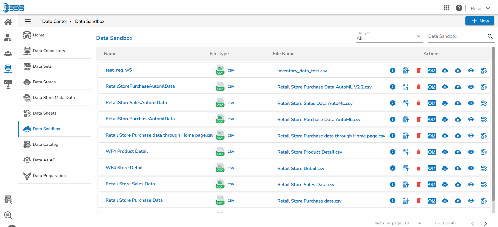 BDB Drag and Drop Interface